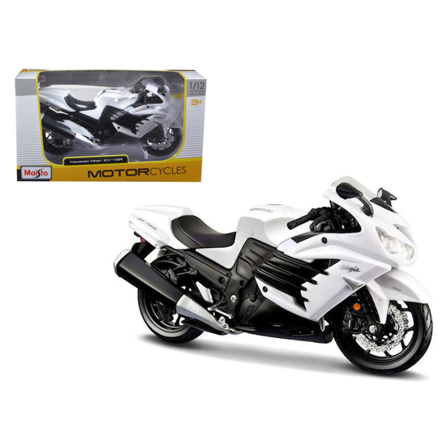 2012 Kawasaki Ninja Zx-14r White Motorcycle 1/12 By Maisto 12028w