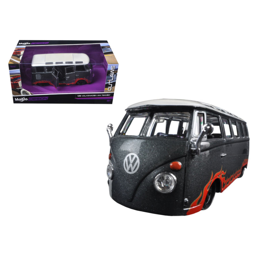 Volkswagen Van Samba Grey Outlaws 1/25 Diecast Model Car By Maisto 31022gry