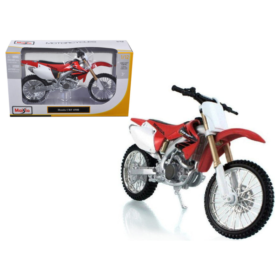 Honda Crf 450r White/red Motorcycle 1/12 Diecast Model By Maisto 31104r/w