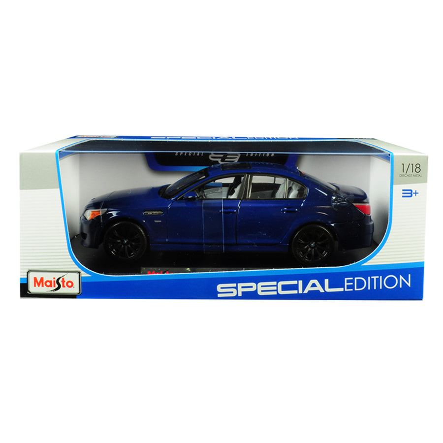 Bmw M5 Blue With Black Wheels 1/18 Diecast Model Car By Maisto 31144drkbl