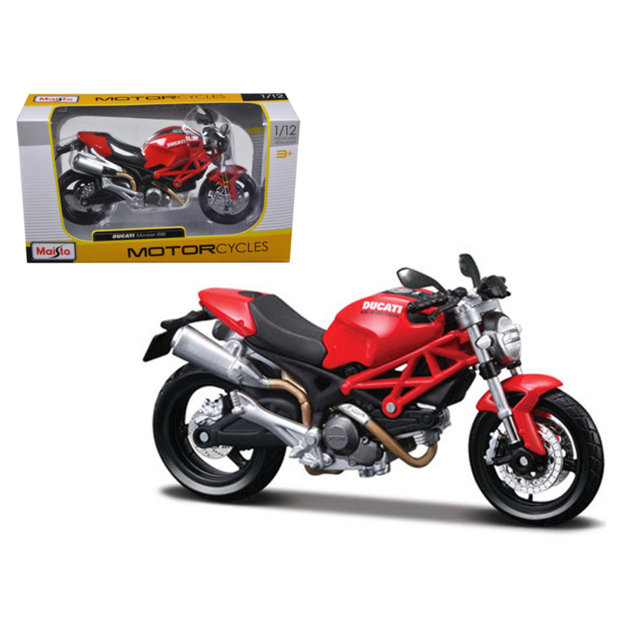 Ducati Monster 696 Red Motorcycle 1/12 Diecast Model By Maisto 31189r