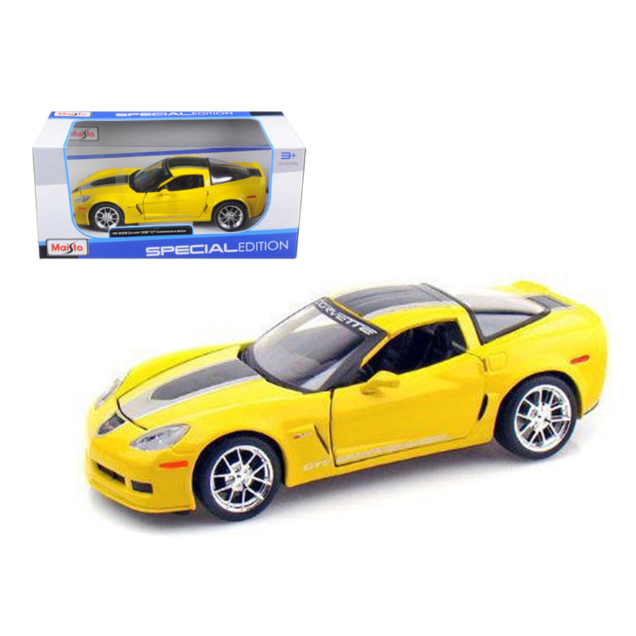 2009 Chevrolet Corvette C6 Z06 Gt1 Yellow Commemorative Edition 1/24 Diecast Model Car By Maisto 31203y