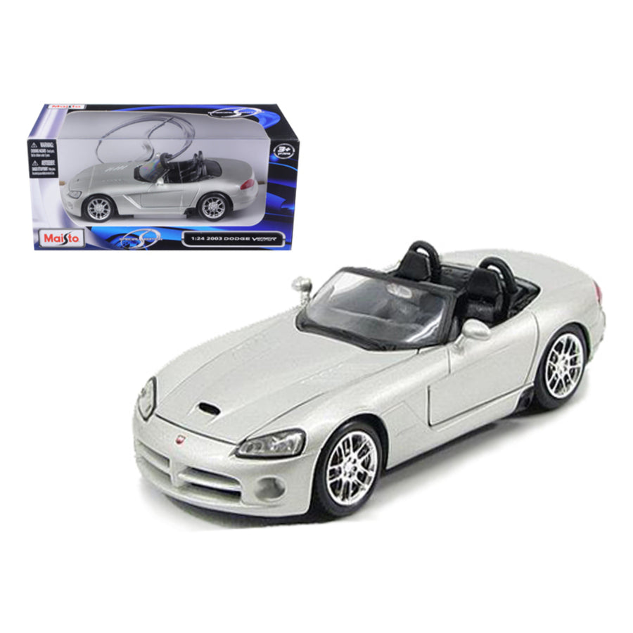 2003 Dodge Viper Srt-10 Silver 1/24 Diecast Model Car By Maisto 31232s