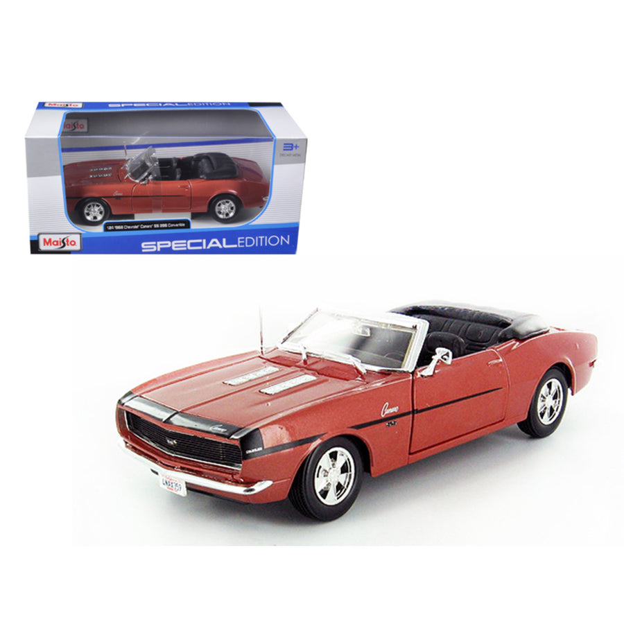 1968 Chevrolet Camaro Ss 396 Convertible Bronze 1/24 Diecast Model Car By Maisto 31257brnz