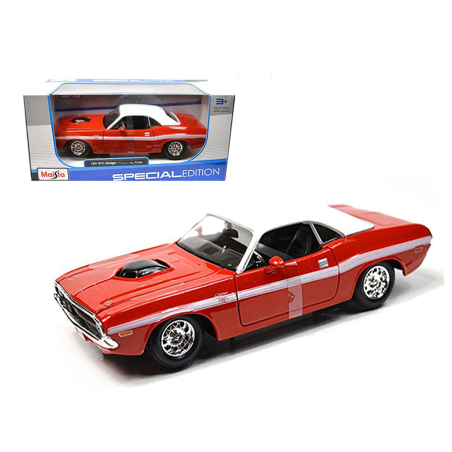 1970 Dodge Challenger R/t Coupe Red 1/24 Diecast Model Car By Maisto 31263r