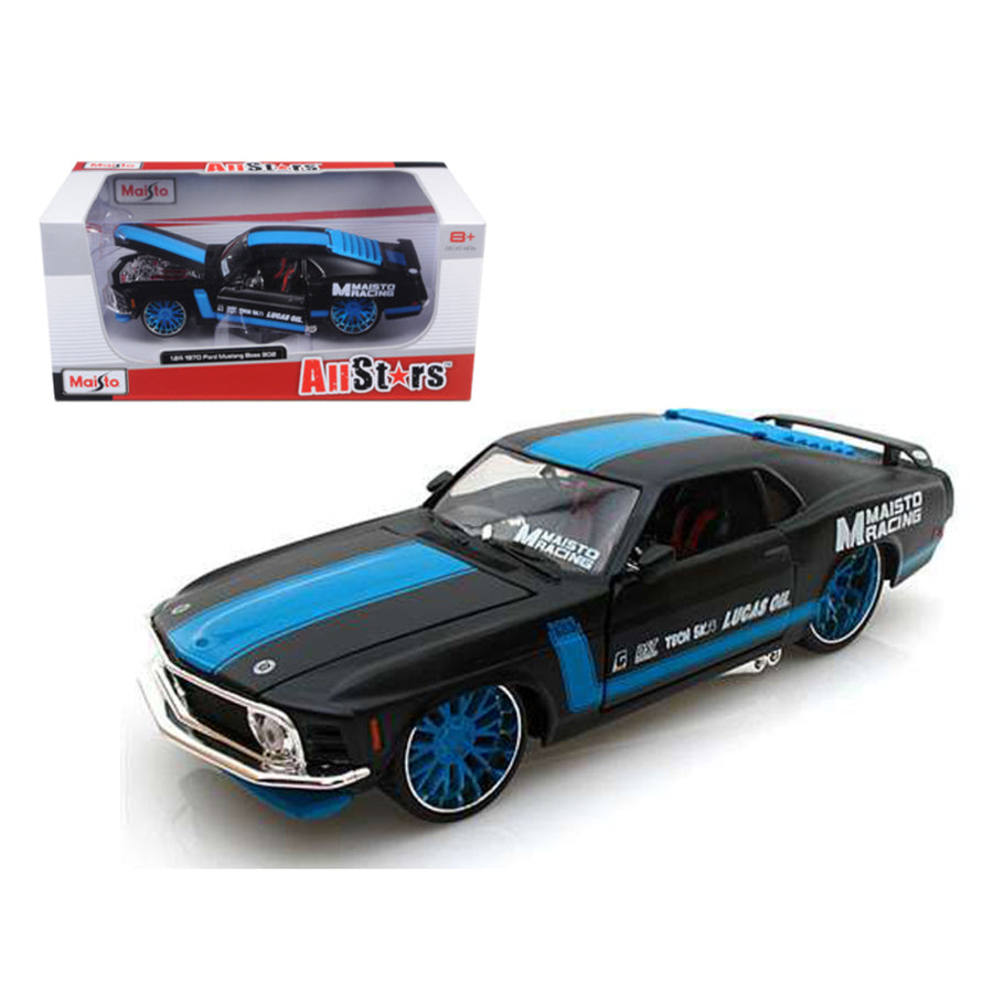 1970 Ford Mustang Boss 302 All Stars Black 1/24 Diecast Model Car By Maisto 31329bk