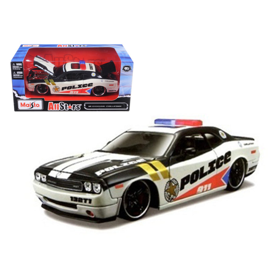 2010 Dodge Challenger Police White Custom 1/24 Diecast Model Car By Maisto 31342w