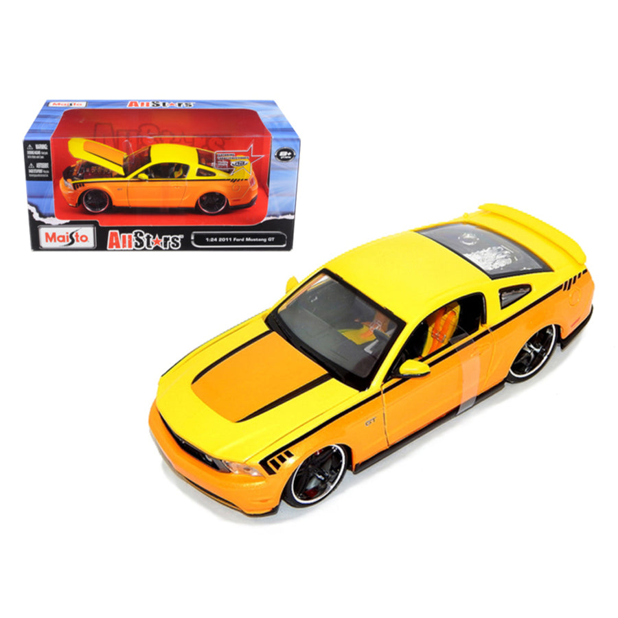 2011 Ford Mustang Gt Orange Custom 1/24 Diecast Model Car By Maisto 31361or