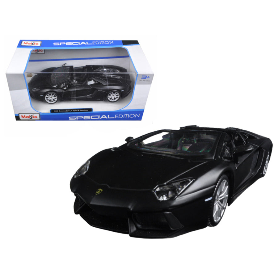 Lamborghini Aventador Lp 700-4 Roadster Matt Black 1/24 Diecast Model Car  By Maisto 31504mbk