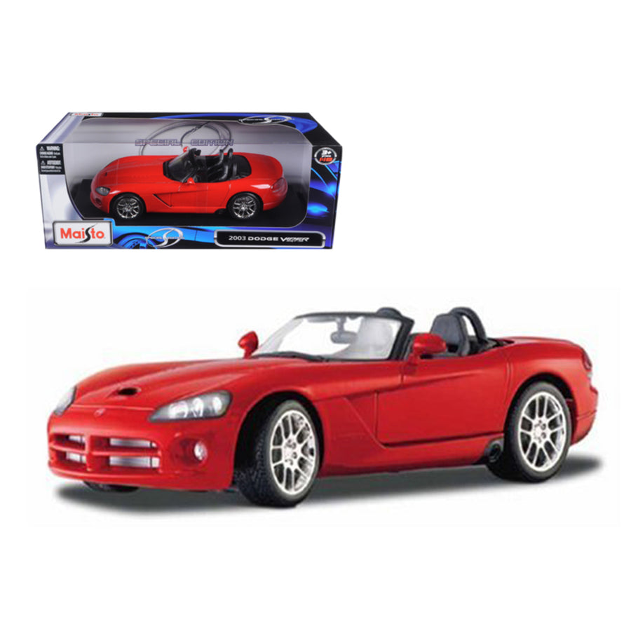 2003 Dodge Viper Srt-10 Red 1/18 Diecast Model Car By Maisto 31632r