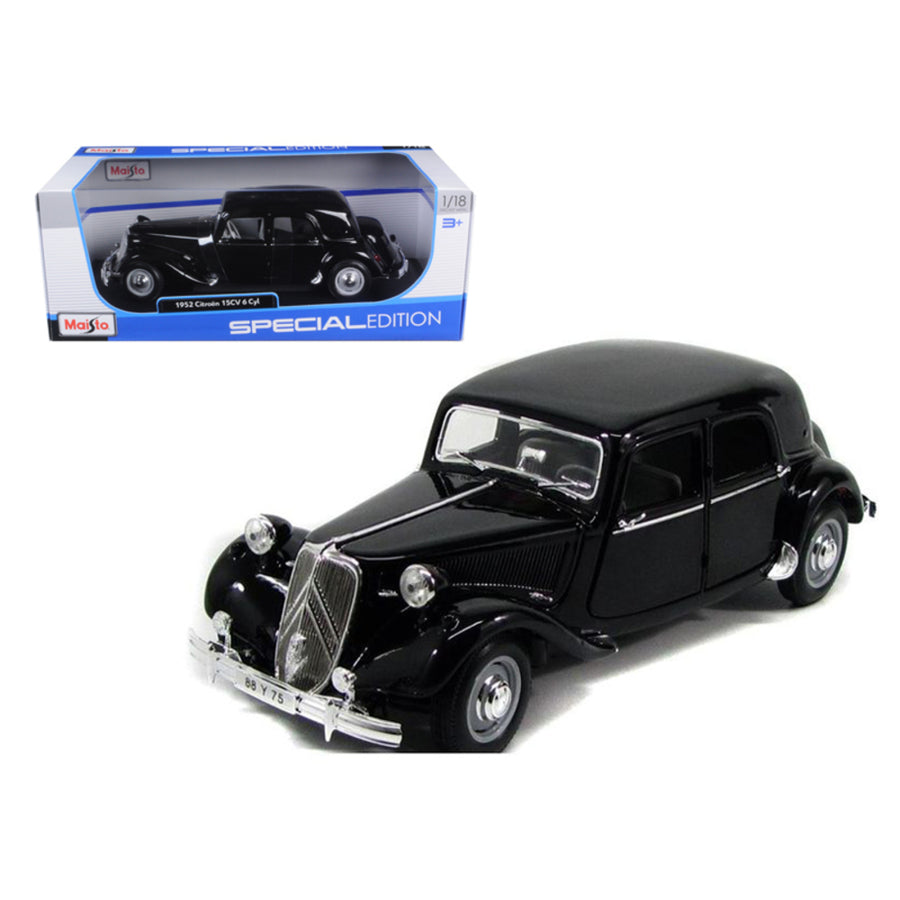 1952 Citroen 15cv 6cyl Black 1/18 Diecast Model Car By Maisto 31821bk