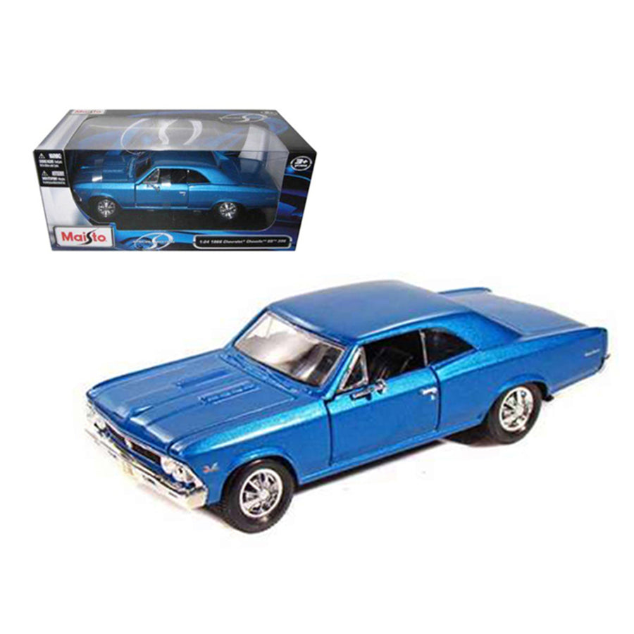 1966 Chevrolet Chevelle Ss 396 Blue 1/24 Diecast Model Car By Maisto 31960bl