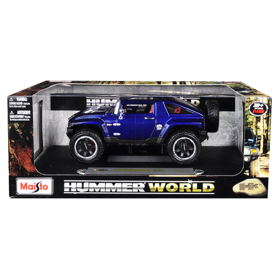 Hummer Hx Concept Dark Blue Metallic Hummer World 1/18 Diecast Model Car By Maisto 32117dkbl