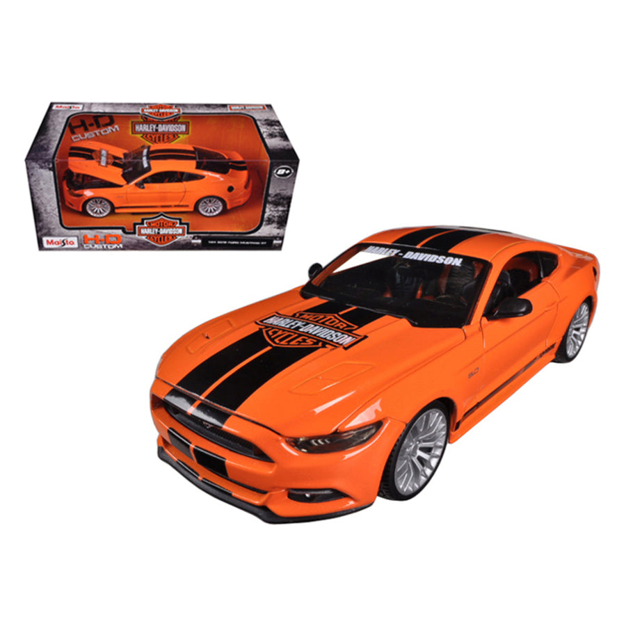 2015 Ford Mustang Harley Davidson Orange 1/24 Diecast Car Model By Maisto 32188or