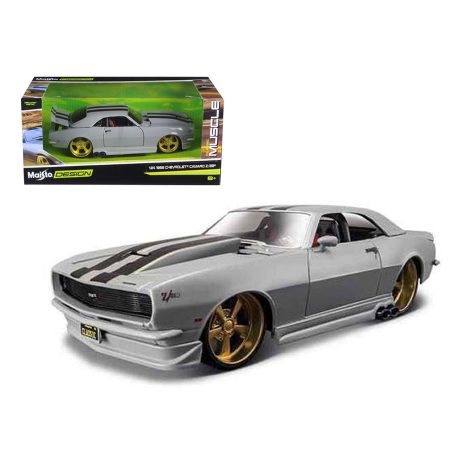 1968 Chevrolet Camaro Z/28 Silver Classic Muscle 1/24 Diecast Model Car By Maisto 32508sil