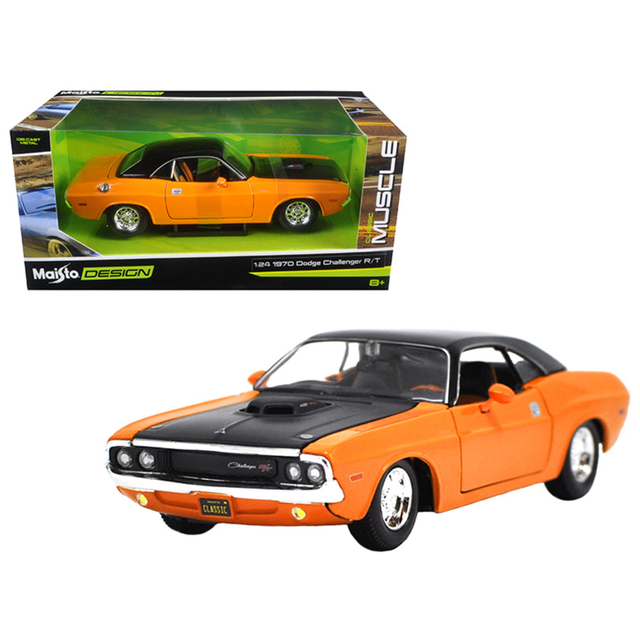 1970 Dodge Challenger R/t Orange Classic Muscle 1/24 Diecast Model Car  By Maisto 32518or