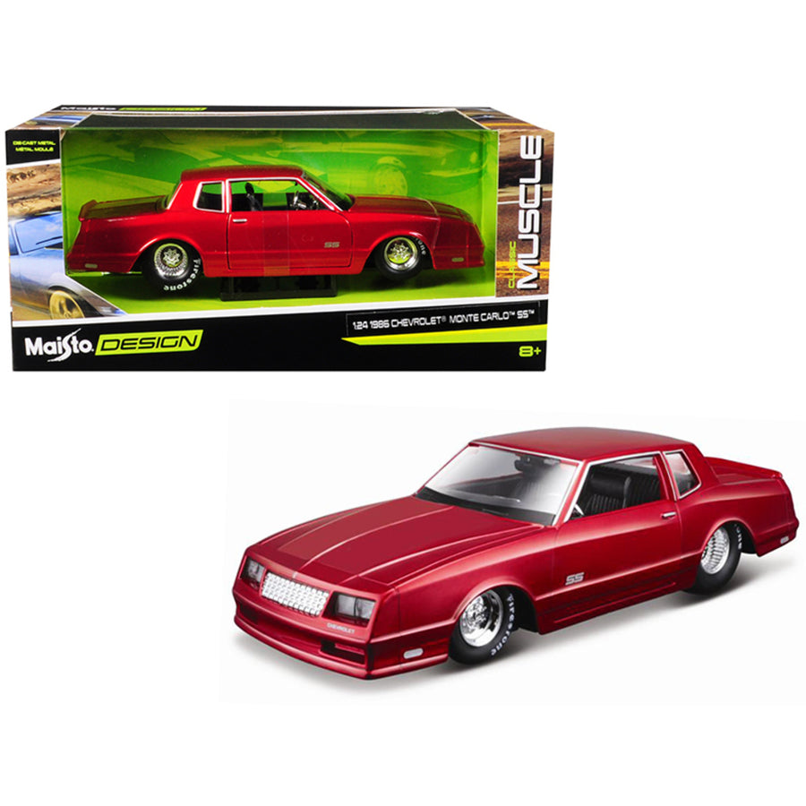 1986 Chevrolet Monte Carlo Ss Candy Red Classic Muscle 1/24 Diecast Model Car By Maisto 32530r