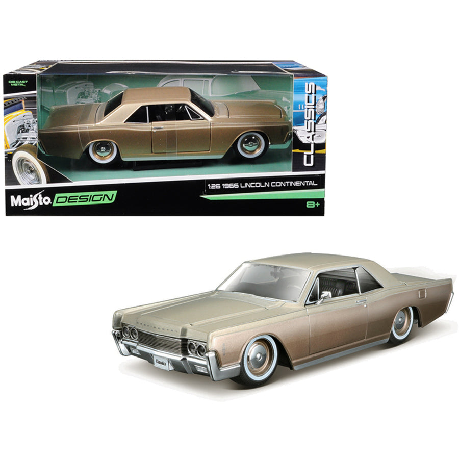 1966 Lincoln Continental Gold Classic Muscle 1/26 Diecast Model Car By Maisto 32531gld