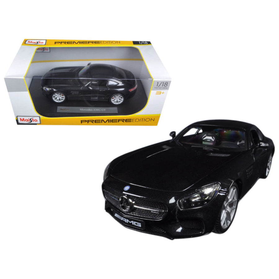 Mercedes Amg Gt Metallic Black 1/18 Diecast Model Car By Maisto 36204bk