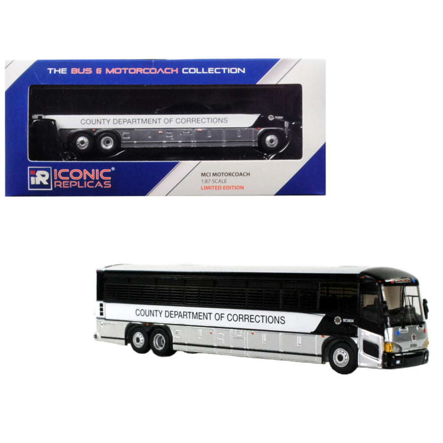 Mci D4505 Motorcoach Bus County Department Of Corrections 1/87 Diecast Model By Iconic Replicas 87-0072