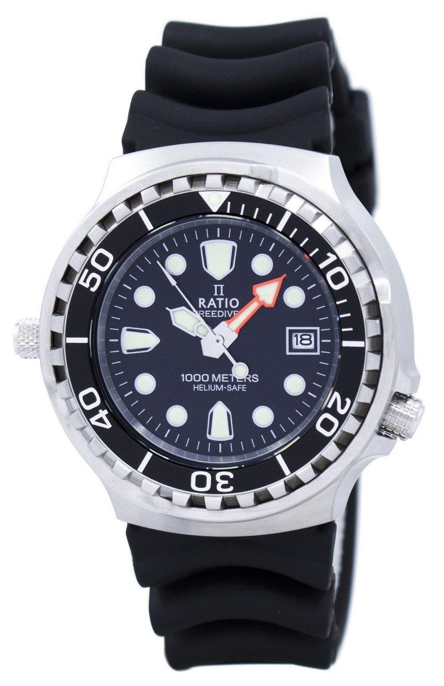 Ratio Free Diver Helium Safe 1000m Sapphire Quartz 1038ef102v Men's Watch