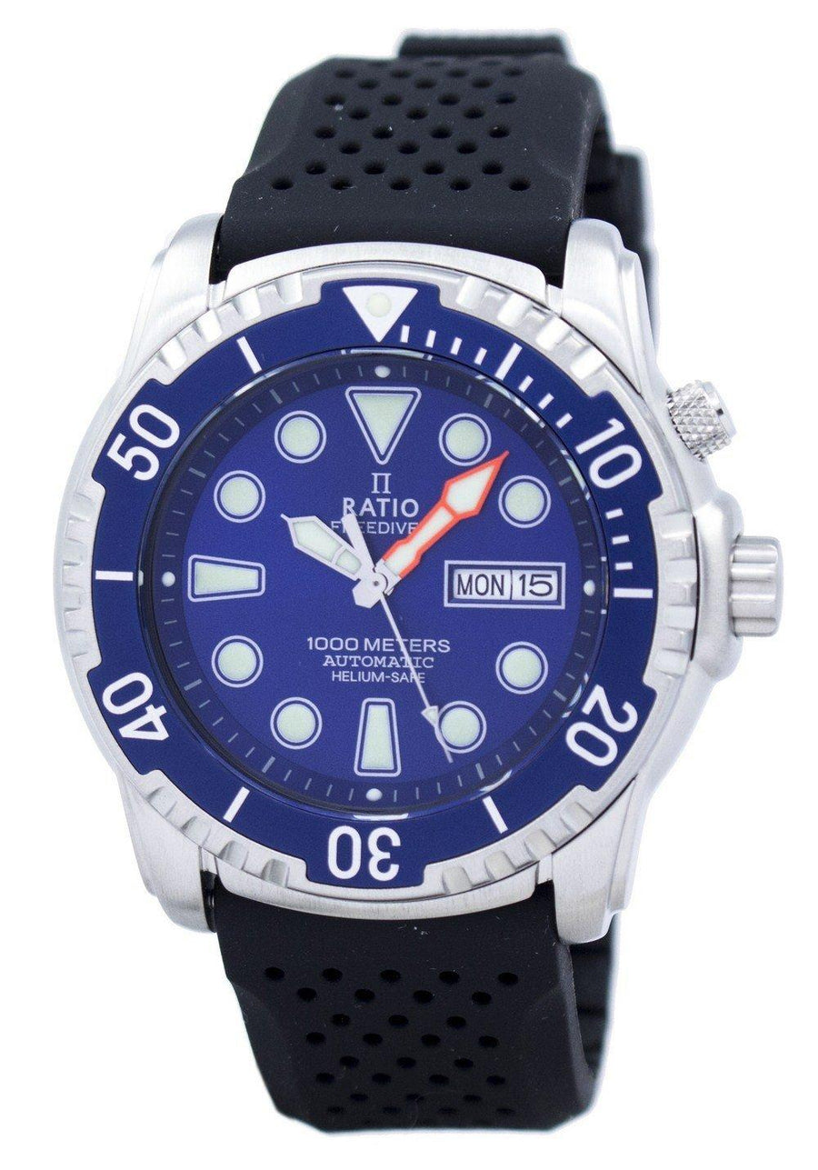 Ratio Free Diver Helium-safe 1000m Sapphire Automatic 1068ha90-34va-01 Men's Watch