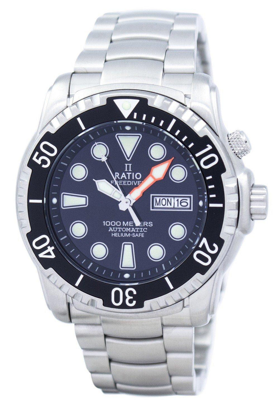 Ratio Free Diver Helium-safe 1000m Sapphire Automatic 1068ha96-34va-00 Men's Watch