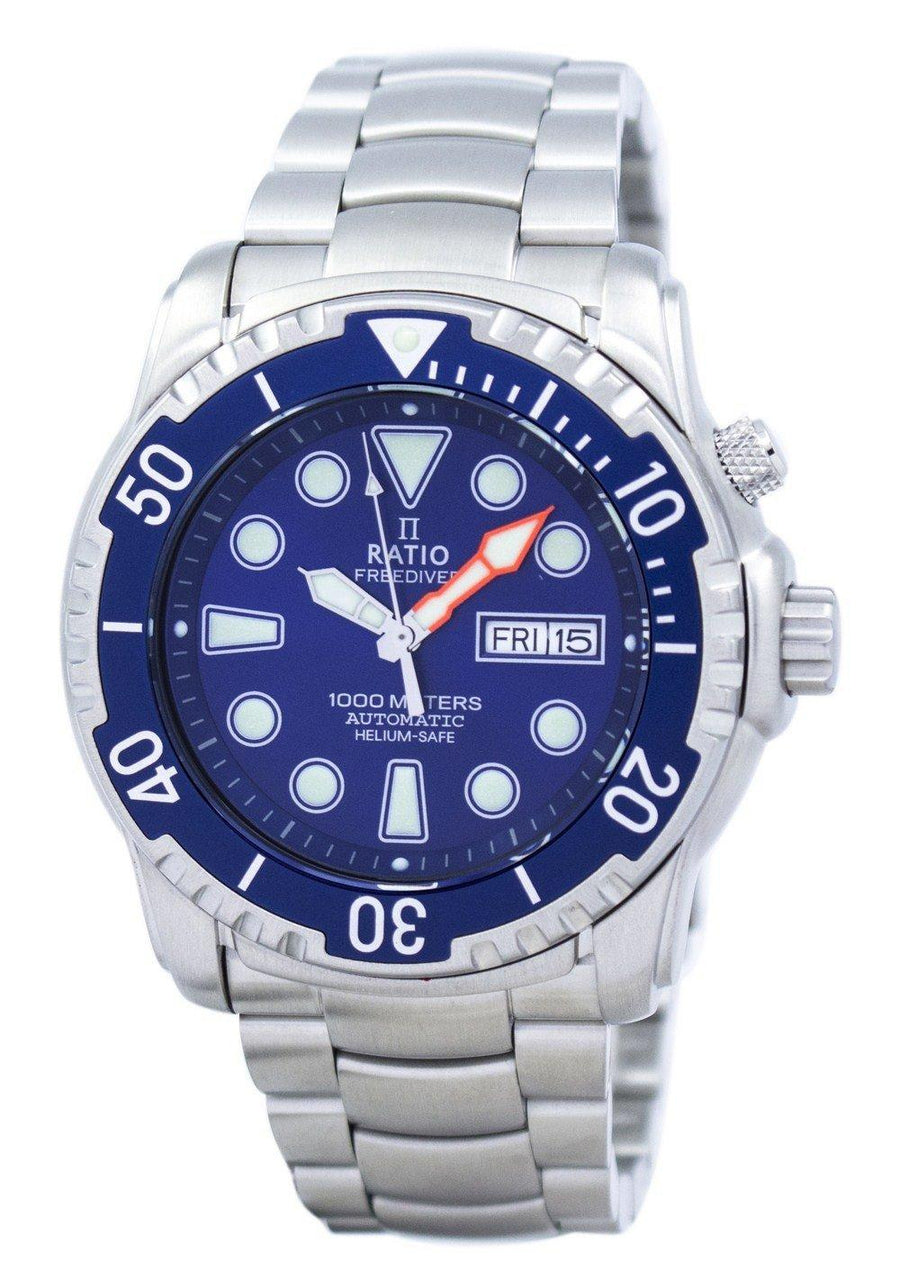 Ratio Free Diver Helium-safe 1000m Sapphire Automatic 1068ha96-34va-01 Men's Watch