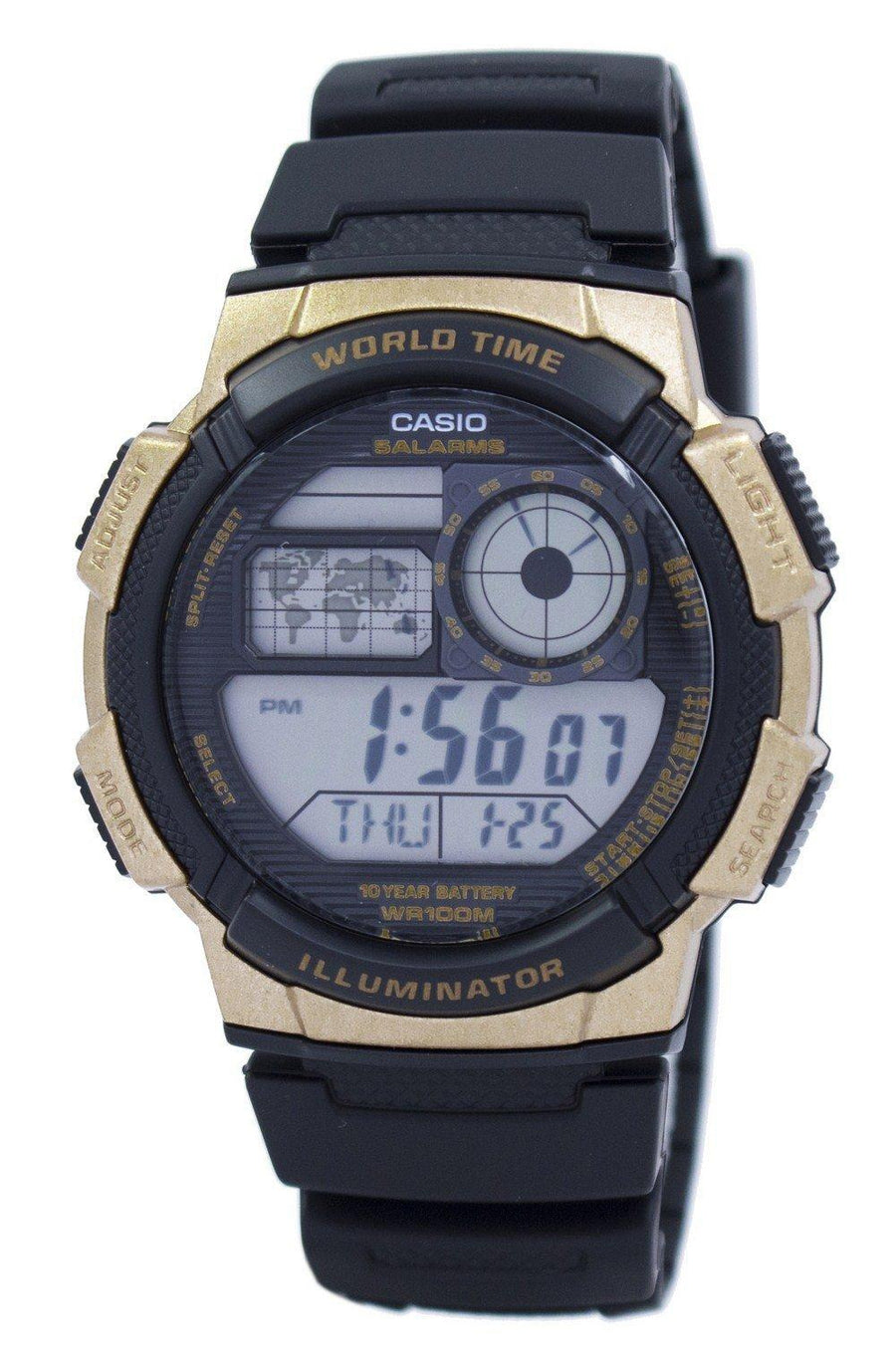 Casio Illuminator World Time Alarm Ae-1000w-1a3v Ae1000w-1a3v Men's Watch