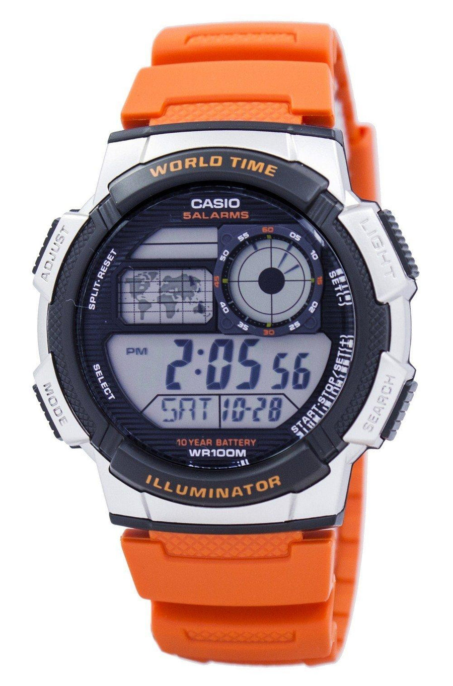 Casio Youth Series Illuminator World Time Alarm Ae-1000w-4bv Ae1000w-4bv Men's Watch