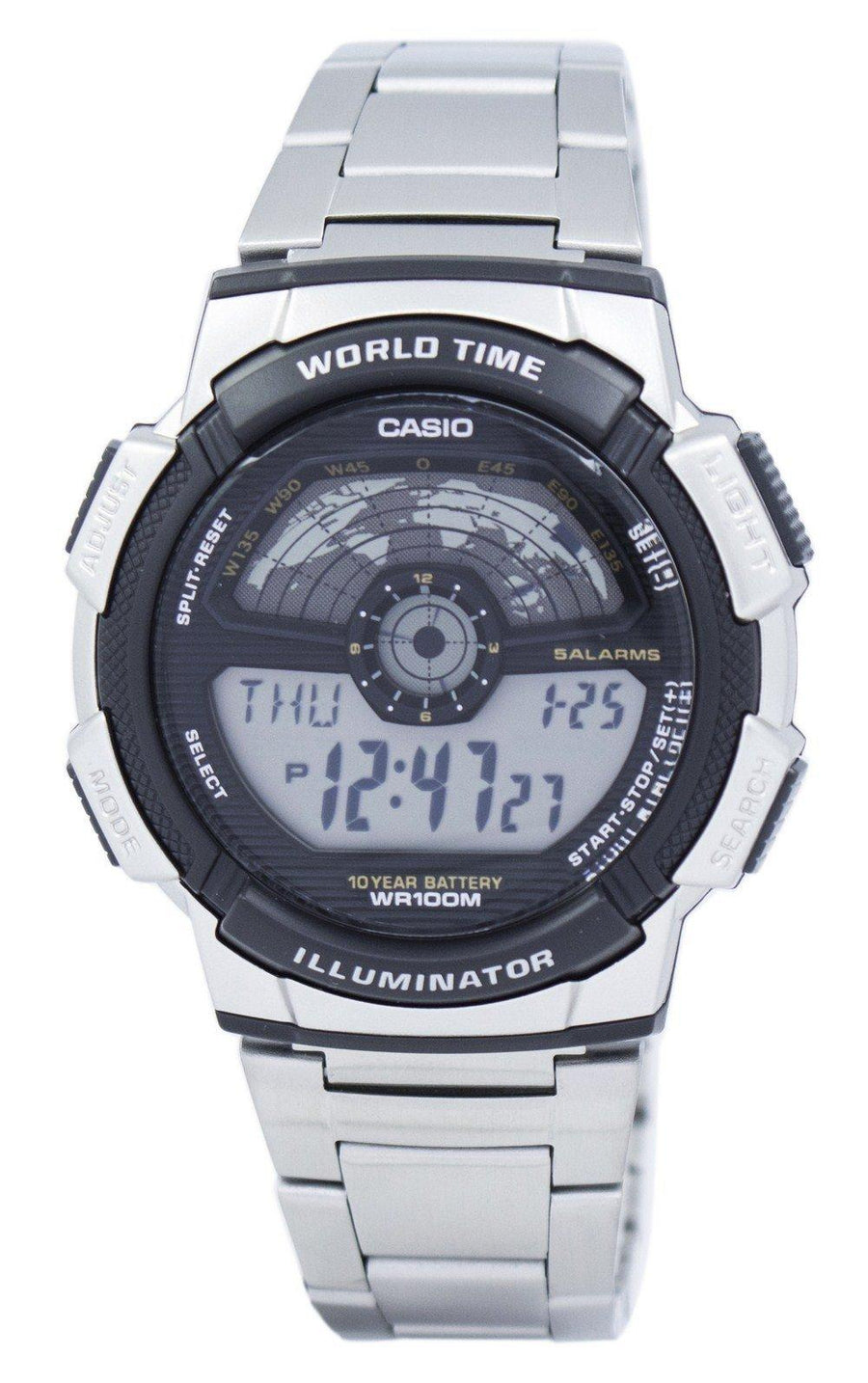 Casio Youth Illuminator World Time Digital Ae-1100wd-1av Ae1100wd-1av Men's Watch