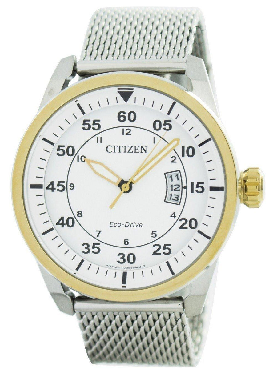 Citizen Aviator Eco-drive Mesh Band Aw1364-54a Men's Watch