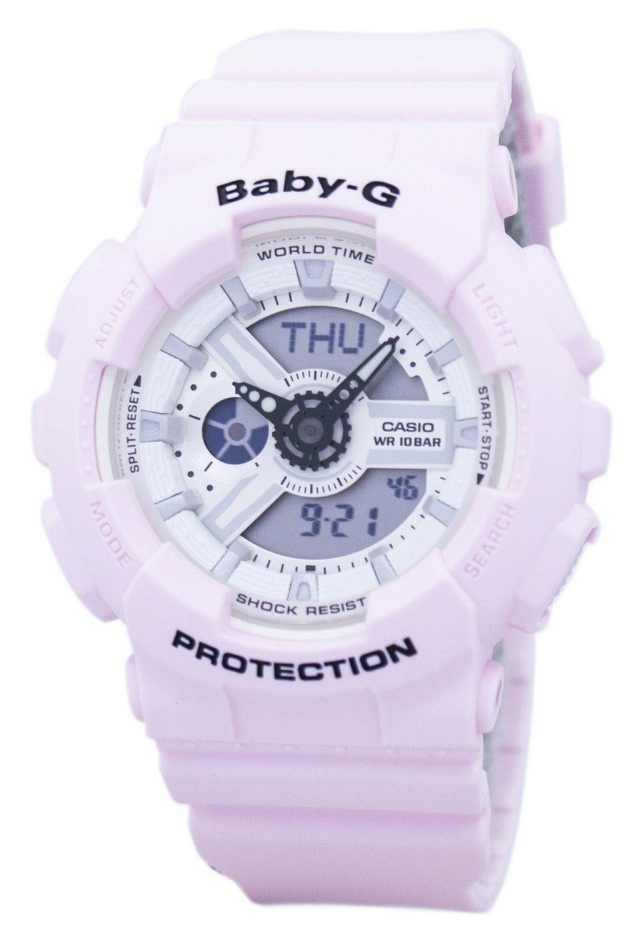 Casio Baby-g Shock Resistant World Time Analog Digital Ba-110be-4a Women's Watch