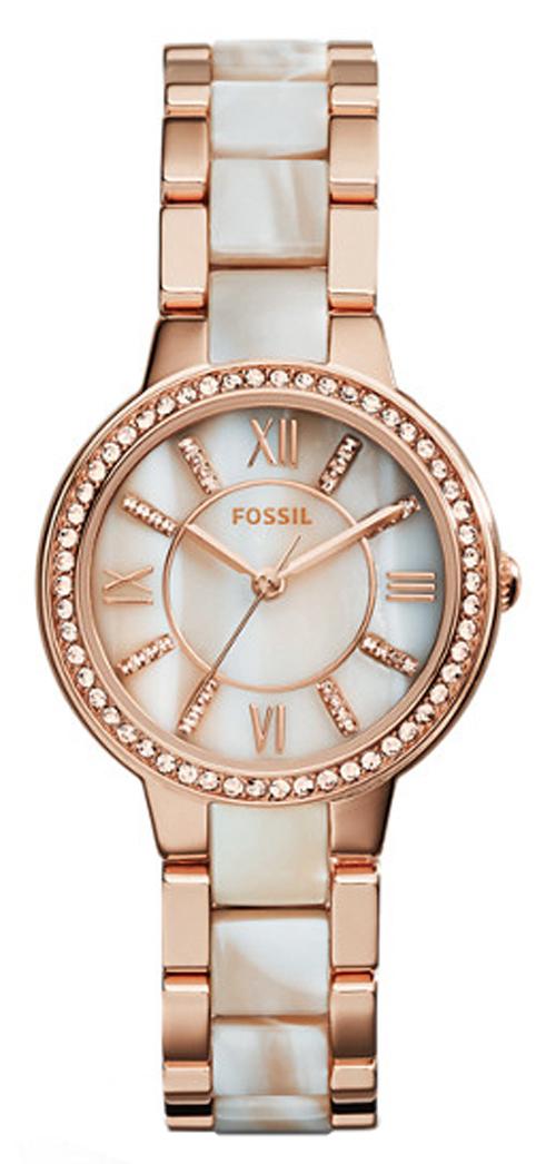 Fossil Virginia Crystals Horn Acetate Quartz Es3716 Women's Watch