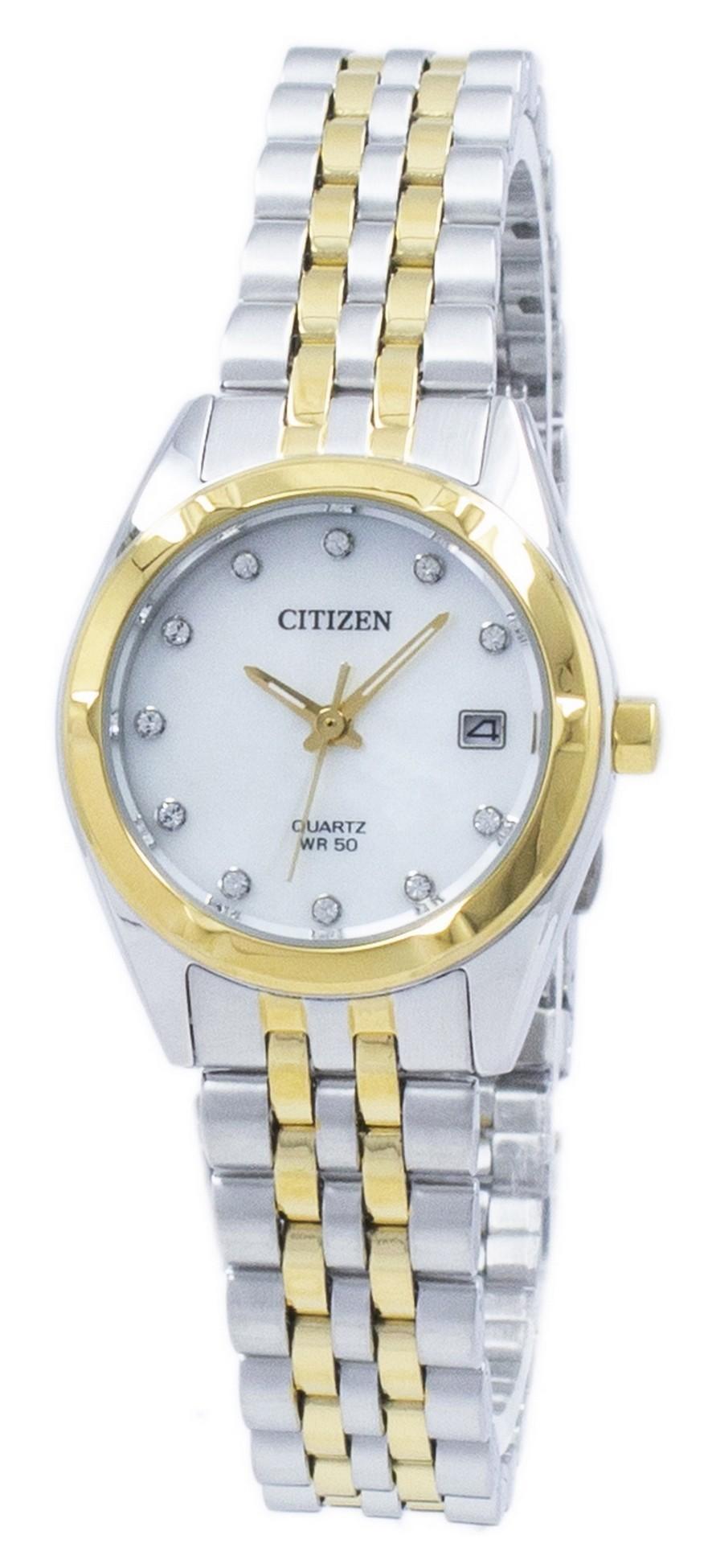 Citizen Analog Quartz Diamond Accent Eu6054-58d Women's Watch