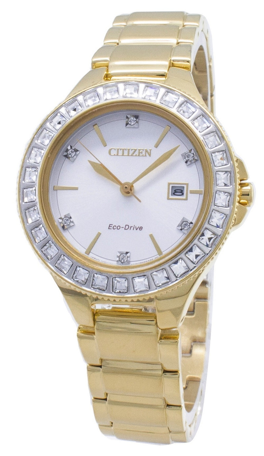 Citizen Silhouette Eco-drive Fe1192-58a Swarovski Crystal Women's Watch