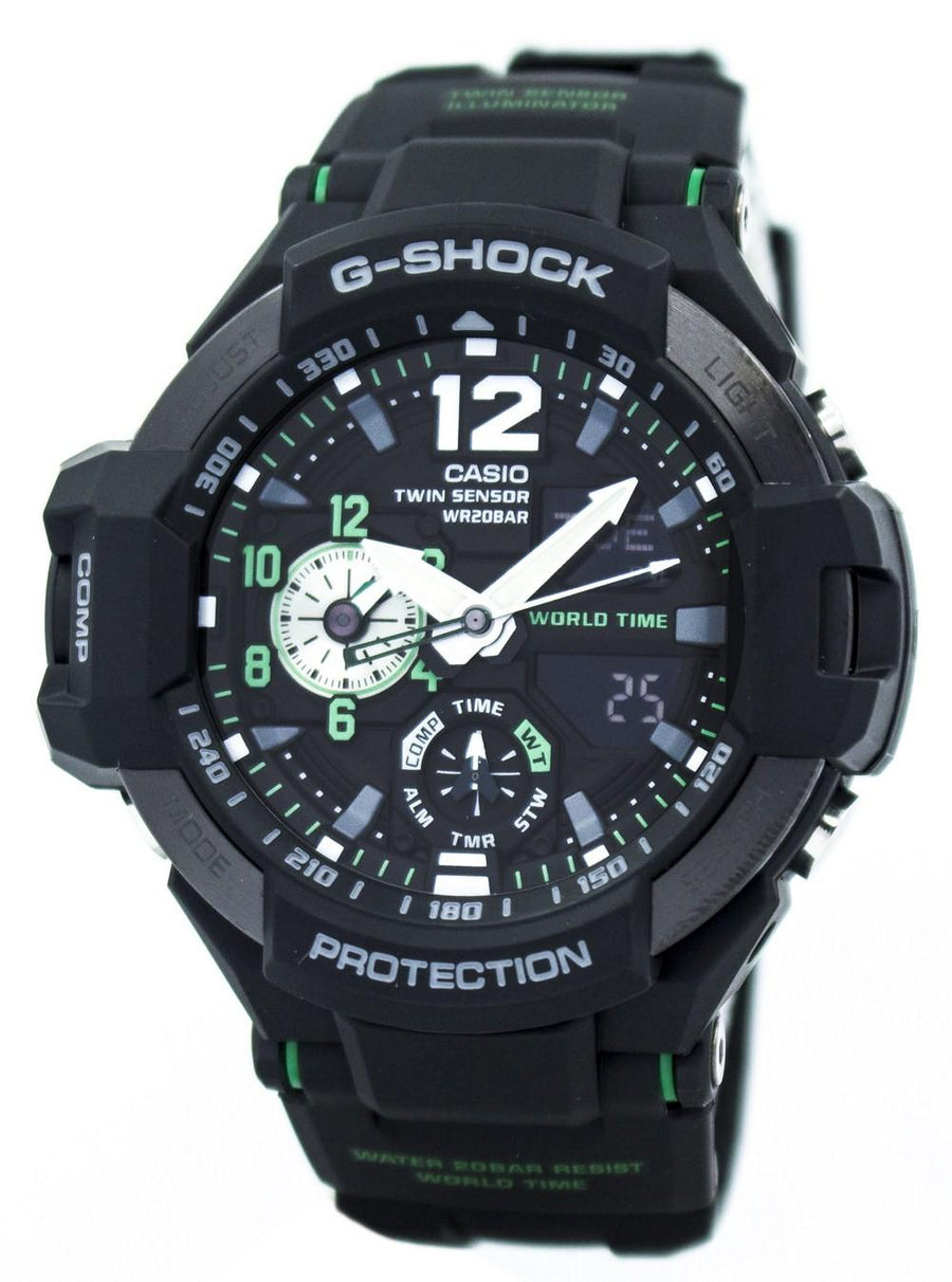 Casio G-shock Gravitymaster Twin Sensor World Time Ga-1100-1a3 Ga1100-1a3 Men's Watch