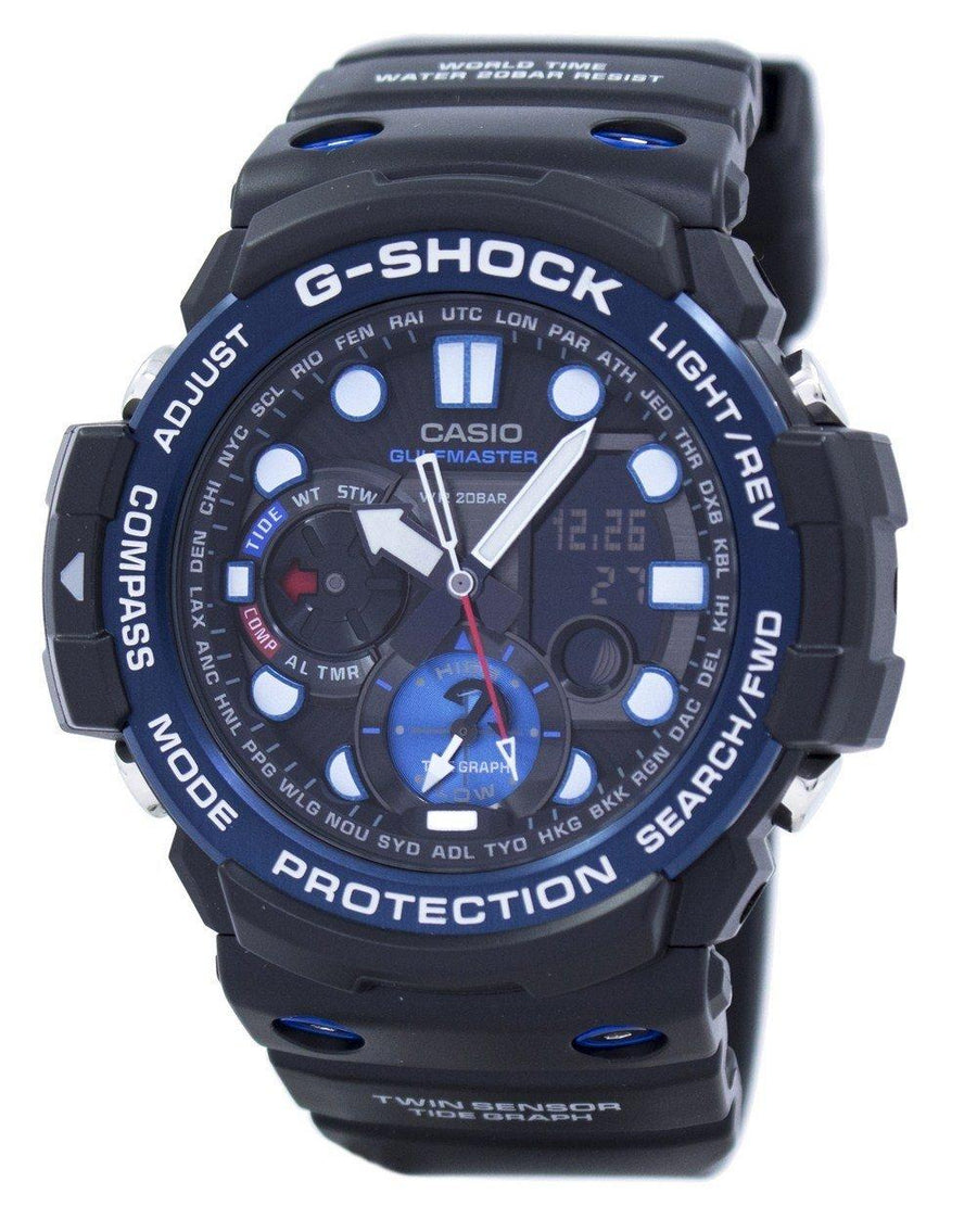 Casio G-shock Gulfmaster Twin Sensor Moon Data Tide Graph Gn-1000b-1a Gn1000b-1a Men's Watch