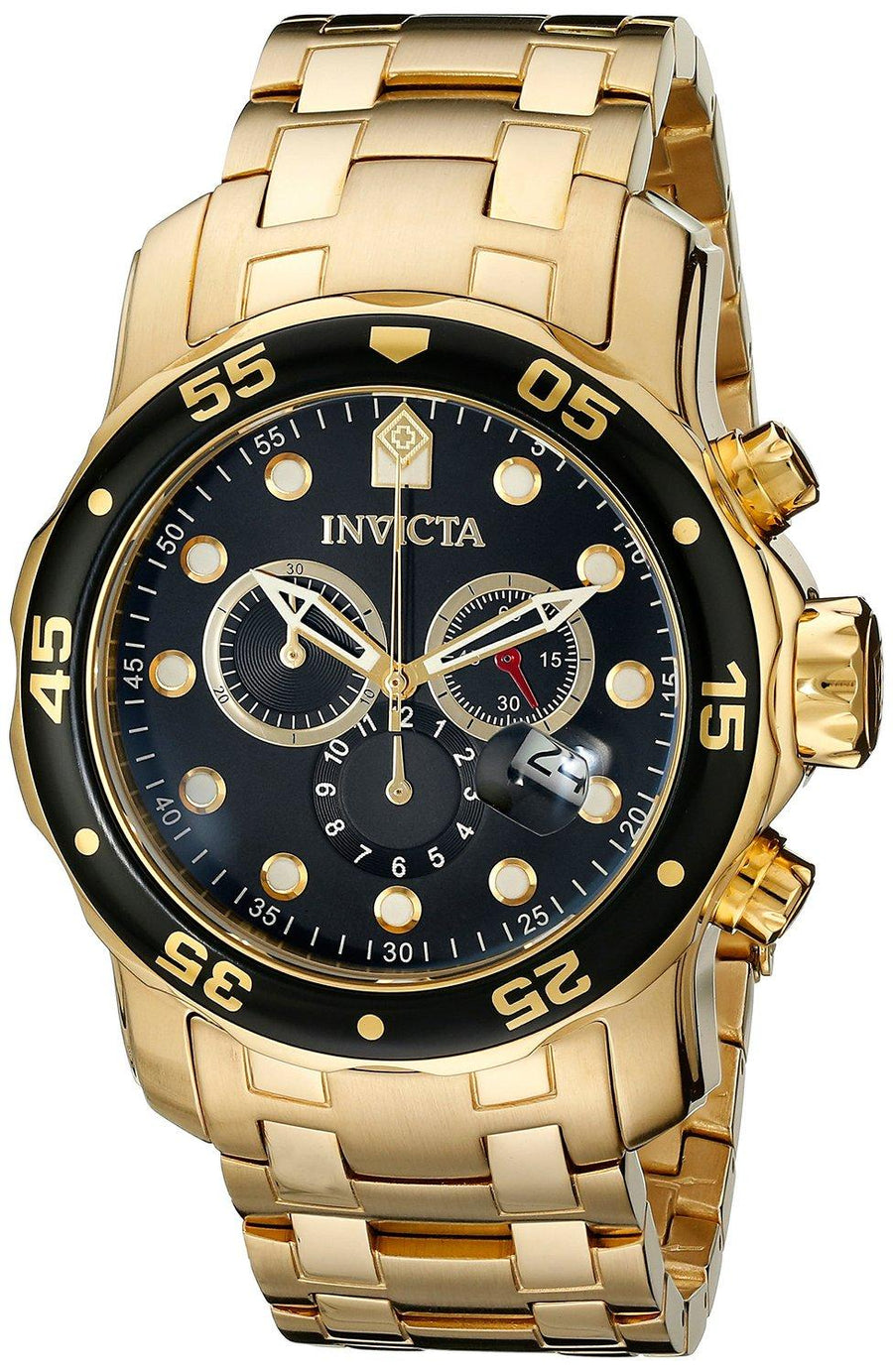 Invicta Pro-diver Chronograph Gold Tone 200m 0072 Men's Watch