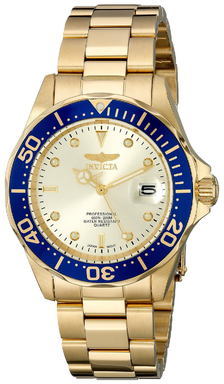 Invicta Pro Diver Quartz Gold Ion Plated 200m 14124 Men's Watch