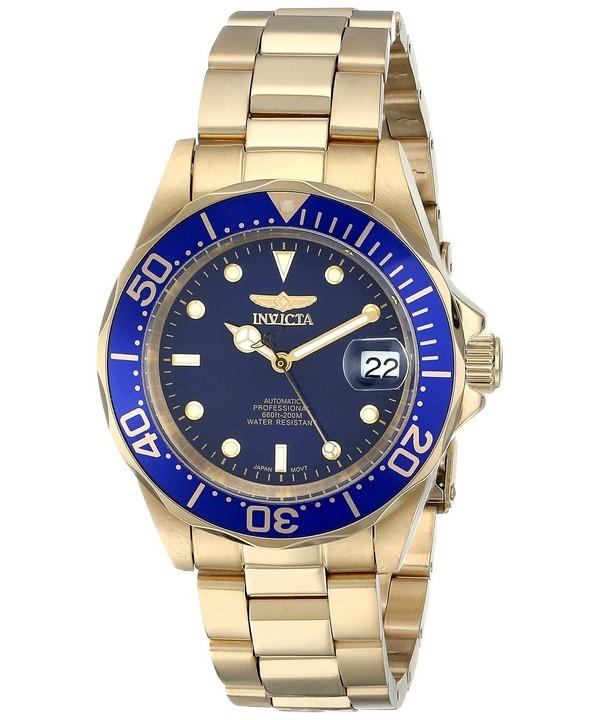 Invicta Pro Diver 200m Gold Tone Blue Dial 8930 Men's Watch