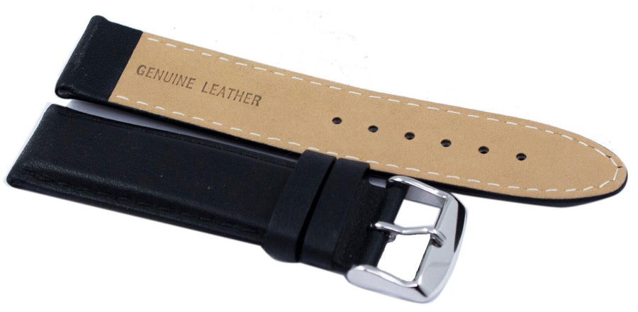 Black Ratio Brand Leather Strap 22mm