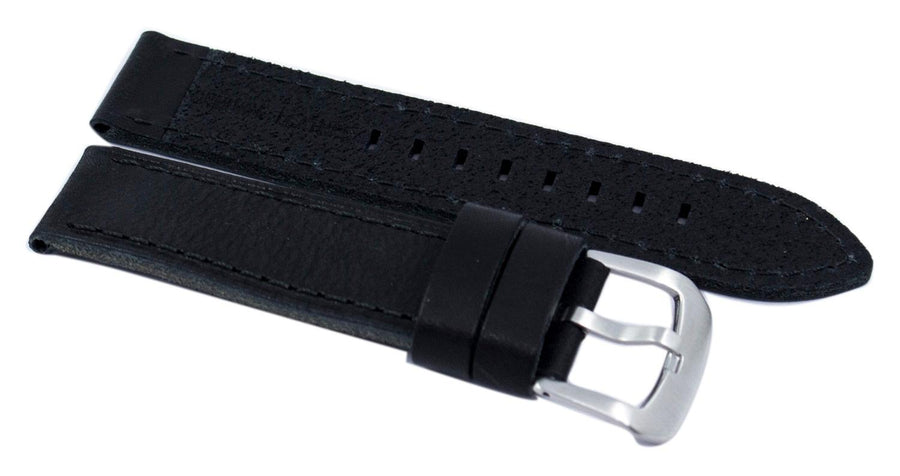 Black Ratio Brand Leather Strap 22mm