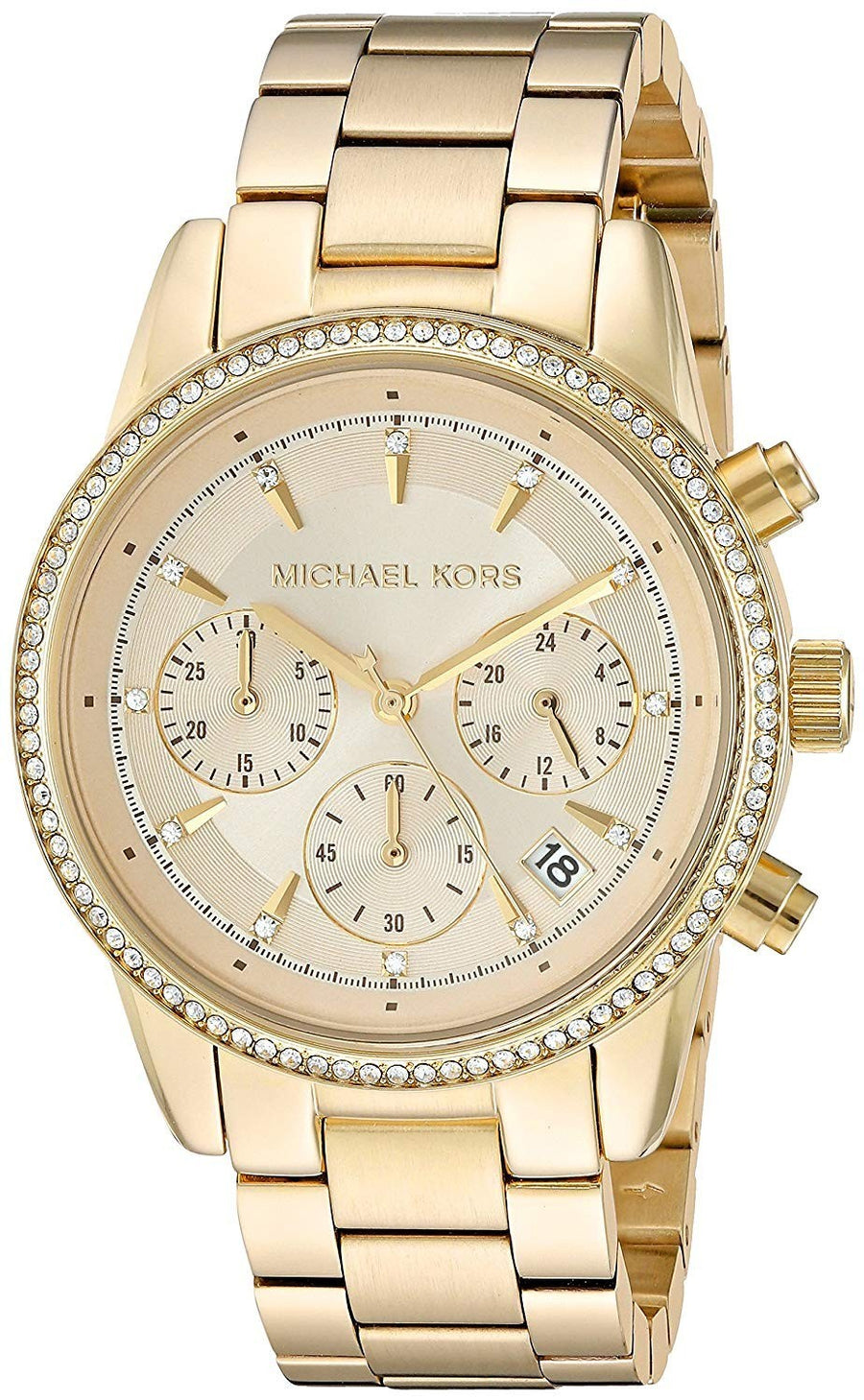 Michael Kors Ritz Chronograph Quartz Diamond Accents Mk6356 Women's Watch