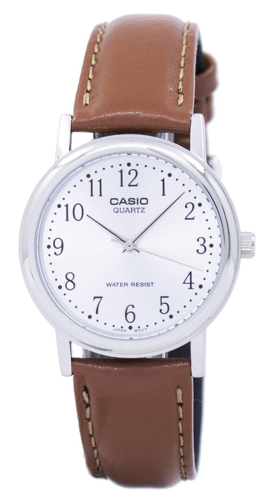 Casio Quartz Silver Dial Brown Leather Mtp-1095e-7bdf Mtp1095e-7bdf Men's Watch