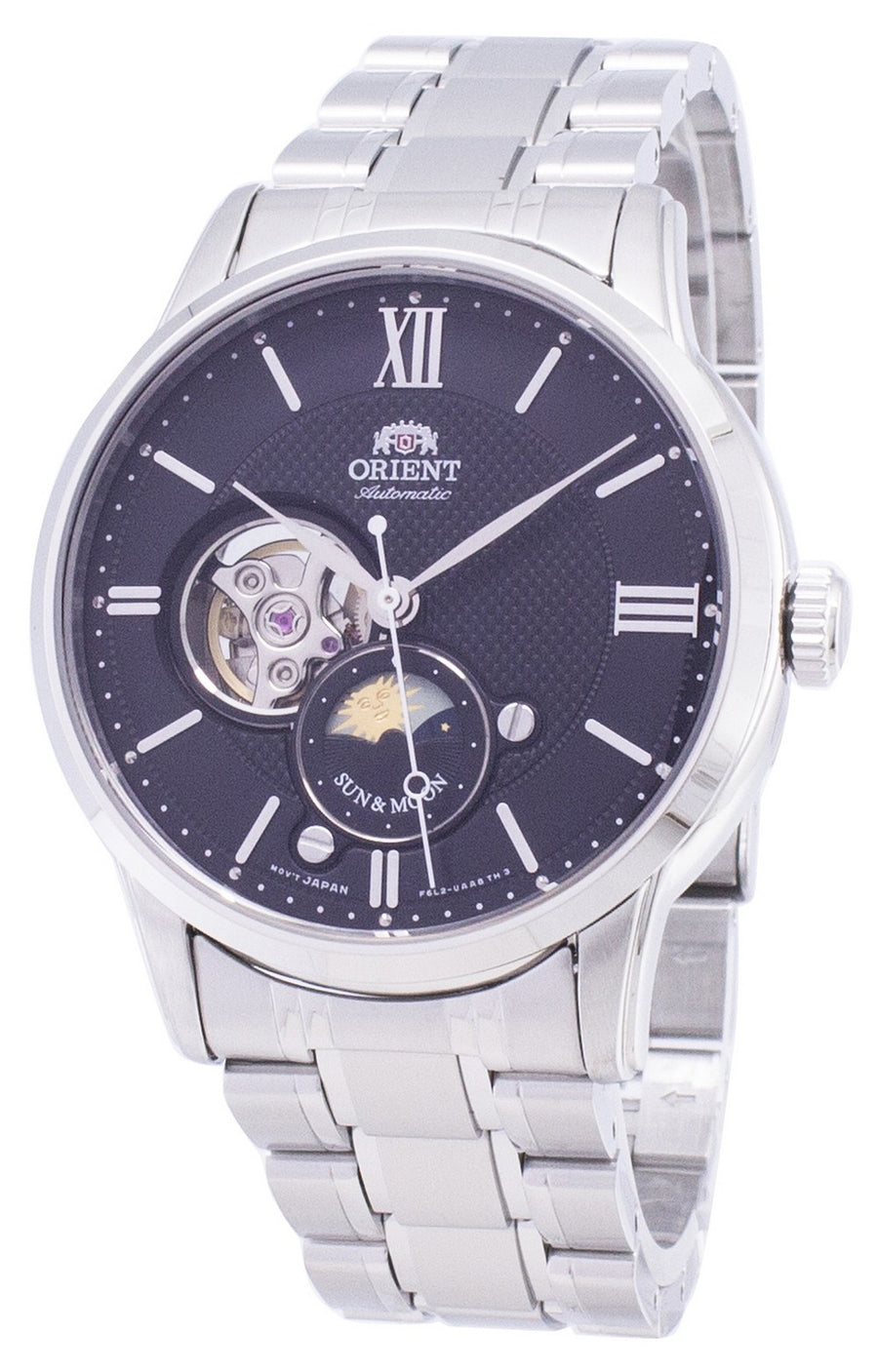 Orient Sun And Moon Ra-as0002b10b Open Heart Automatic Men's Watch