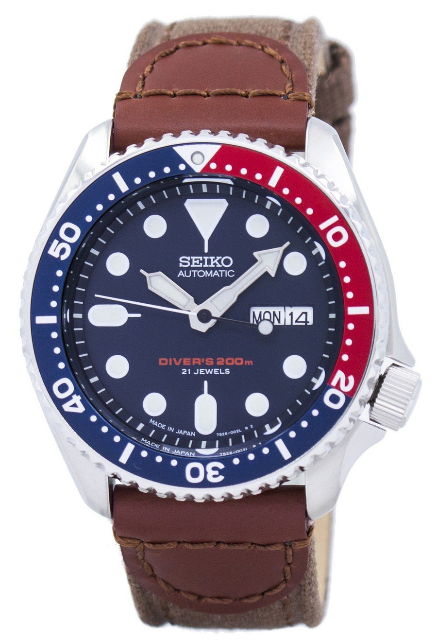 Seiko Automatic Diver's Canvas Strap Skx009j1-ns1 200m Men's Watch