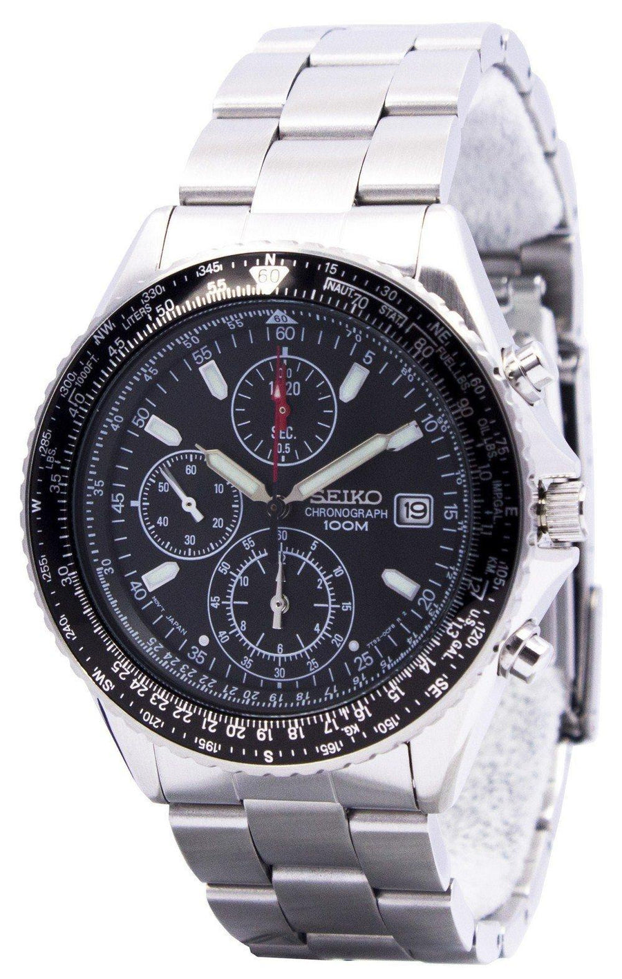 Seiko Flightmaster Pilot Slide Rule Chronograph Snd253 Snd253p1 Snd253p Men's Watch