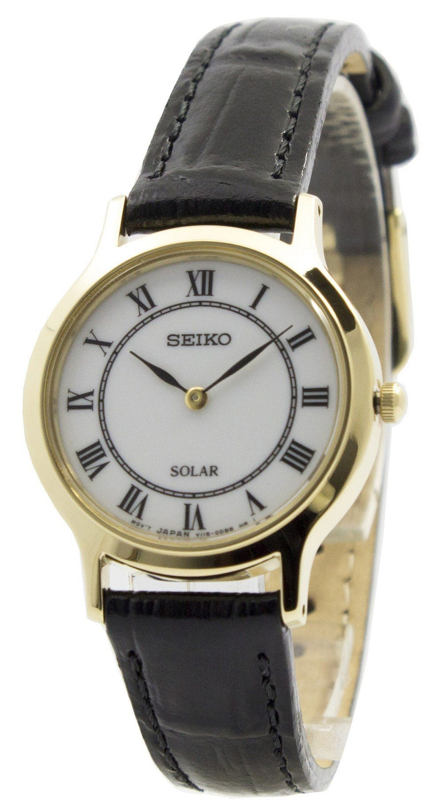 Seiko Solar White Dial Leather Strap Sup304 Sup304p1 Sup304p Women's Watch