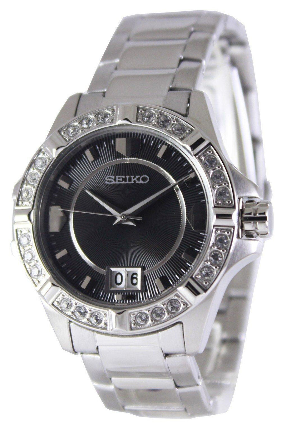 Seiko Quartz Crystals Black Dial Sur807 Sur807p1 Sur807p Women's Watch